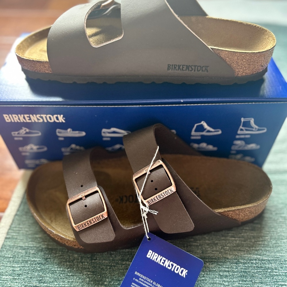 NWT Birkenstock Arizona BS brown Men's 6 Women's 8 UK 39 Price firm @ 37% off :)